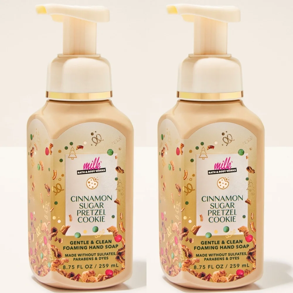 Bath Body Works Milk Bar Cinnamon Sugar Pretzel Cookie Hand Soap Set of 2 NEW